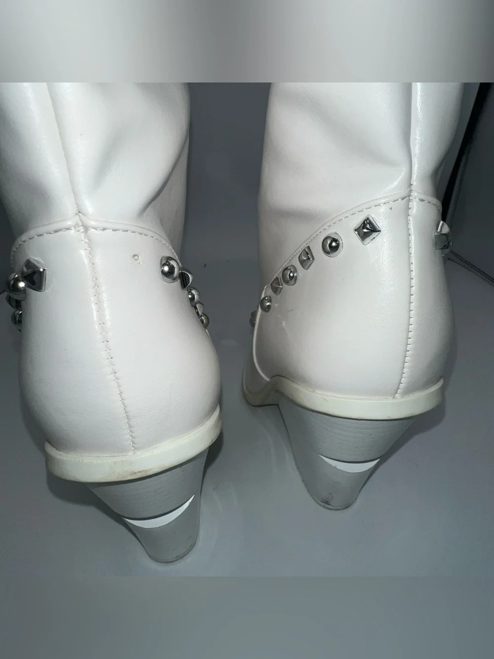 Azalea Wang Axelbeat Western Knee High Boots Faux Leather W/Rhinestones Size 8.5